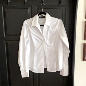 Jones NY white cotton blouse